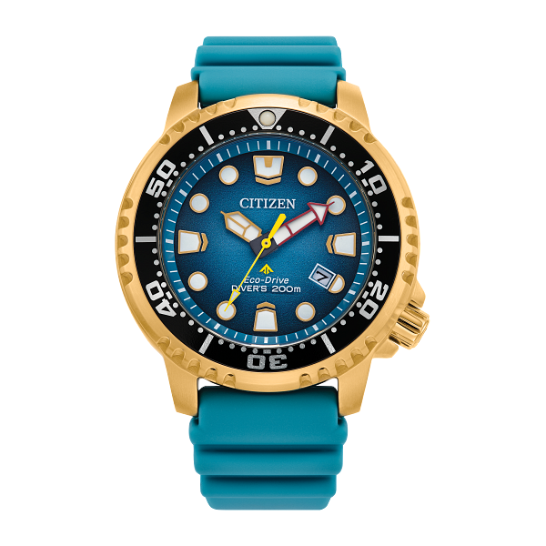 Citizen Promaster Eco-Drive Watch – BN0162-02X - Gold-Tone with Turquoise Strap & Dial