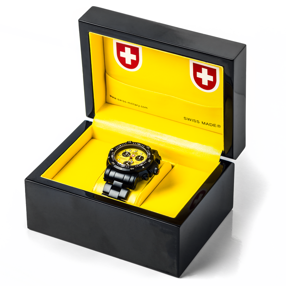 Swiss army watch yellow on sale face